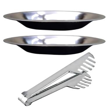 Imagem de Kit 3 Travessa Oval Inox C/Pegador Travessa Para Servir