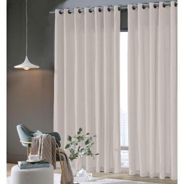 Imagem de Cortina Rústica 200x160cm com Ilhós Bella Janela Pantex Natural