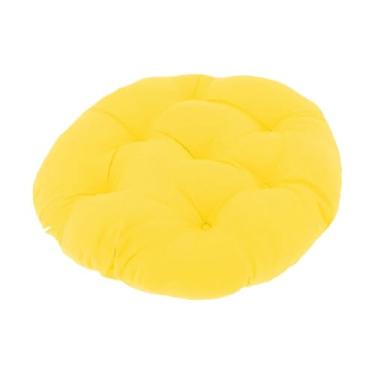 Imagem de Generic Almofada para cadeira suspensa em formato de ovo, almofada para cadeira de balanço, confortável, de substituição, 50 cm, para, interior e, Amarelo