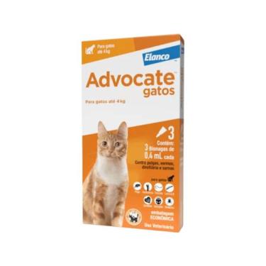 Imagem de Combo Advocate Gatos 0,4ml Até 4kg - 3 Pipetas - Elanco