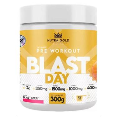 Imagem de Pré Treino Nutra Gold Blast Day 300 Gr Sabor Blast Berry Pó Energia In