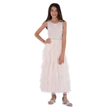Imagem de Speechless Vestido de festa de saca-rolhas sem mangas para meninas, Champanhe, 10