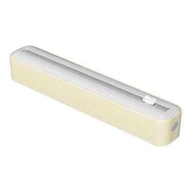 Imagem de DimyFew Dispensador de filme plástico, cortador de embalagens, caixa de armazenamento, acessórios de cozinha, papel manteiga, dispensador de papel alumínio, Cinza