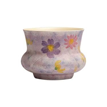 Imagem de Conjunto de chá de Gongfu pintado à mão boutique – design romântico lavanda e rosa com ásteres, inclui mini bule de chá, Gaiwan, xícara de Fairness, xícaras de chá e Jianshui, conjunto de presente de