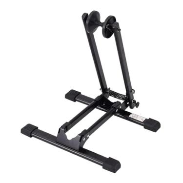 Imagem de UGPLM Suporte de chão para bicicletas de montanha e estrada, garagem, armazenamento de bicicletas, dobrável, estável, suporte para roda de estacionamento