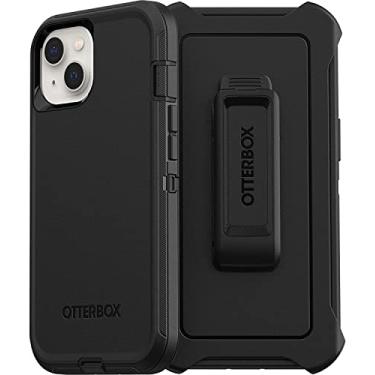 Imagem de OtterBox Capa para iPhone 13 (apenas) Defender Series - preta, robusta e durável, com proteção de porta, inclui suporte de clipe de coldre