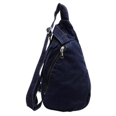 Imagem de Avilego Bolsa tiracolo moderna feminina tiracolo bolsa de ombro jeans bolsa de ombro bolsa de cinto para esportes caminhadas 2025, Azul escuro