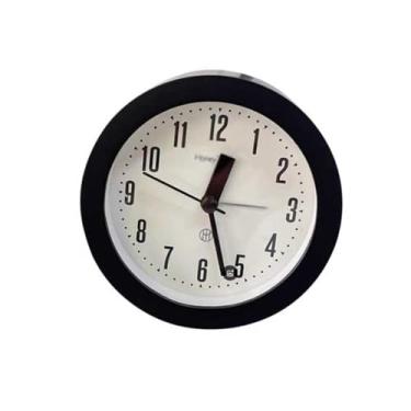 Imagem de Despertadores Despertador analógico decorativo preto redondo para sala de estar cozinha quarto escritório cabeceira mesa de estudante despertador multifuncional Relógio de cabeceira