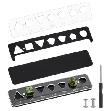 Imagem de BENECREAT Bandeja de dados acrílica, bandeja de exibição de dados poliédricos, suporte de armazenamento de dados para jogos de mesa RPG, jogos de tabuleiro, preto, 19 x 4 x 0,47 cm