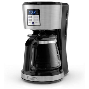 Imagem de Máquina de Café Cafeteira Black+Decker CM1331S 12 Xícaras, Função Auto Desligamento, Jarra de Vidro, Anti-Gotejamento, Prata – 1,7 L, 1000 W
