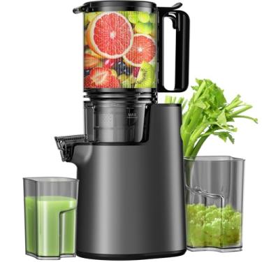 Imagem de Espremedor a frio, espremedor de mastigar com calha de alimentação de 13,7 cm de largura, máquinas de espremedor lento de 350 W para vegetais inteiros e frutas com alto desempenho de