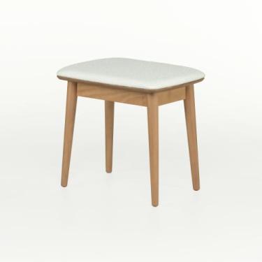 Imagem de Banqueta Liva 50 cm x 48 cm Tauari - Casavee, Boucle Branco