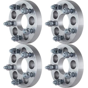 Imagem de ECCPP Pacote com 4 espaçadores de roda de 2,5 cm 12 x 3,94/5 x 4,41 5 x 100/5 x 112 kit adaptador espaçador de roda com furo de cubo M 12x1,5 57,1 mm para Buick Century, para Buick Skyhawk, para Buick