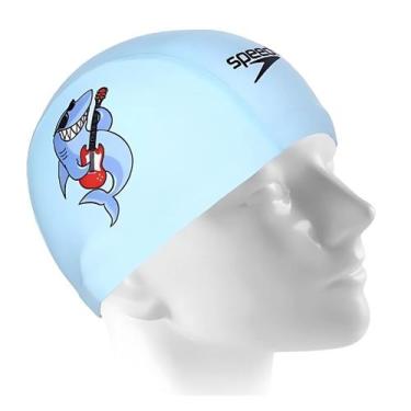 Imagem de Touca de Natação Infantil Speedo Kidsplash Fun Cap, U, Tubarão