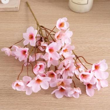 Imagem de peças de flores artificiais de seda, ramos de flores de cerejeira e ameixa para decoração de casamento em casa, arranjo de mesa de flores falsas (rosa)