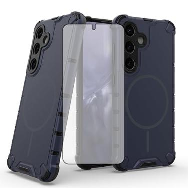 Imagem de Asuwish Capa de celular para Samsung Galaxy S24 Plus S24+ 5G capa magnética com protetor de tela de vidro temperado e acessórios de celular de proteção híbrida robusta S24plus 24S + S 24 24+ mulheres