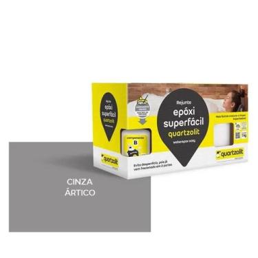 Imagem de Rejunte Epóxi Super Fácil 1Kg Quartzolit Varias Cores, Cinza Artico