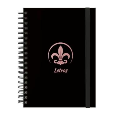 Imagem de Caderno Colegial Plus 12 Matérias Profissões Letras (Preto e Rosê)