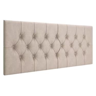 Imagem de Cabeceira estofada para cama de casal, 160 cm, decoração de parede para quarto(Suede Areia,Casal (140cm))