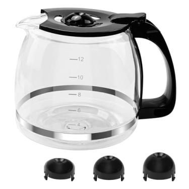 Imagem de Máquina de café de substituição para Hamilton Beach, garrafa de vidro com 12 xícaras, com cabeça, três alturas diferentes, tamanho 49902/04, cafeteira 49915 49905 49317 49467 49611 49934 46290 46299