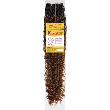 Imagem de Janet Collection Cabelo humano Prime Unimix Encore Lavie X-Pert TRACK BRAID HAIR 3XB BOHO SENEGAL TWIST BRAID Goddess Curl ends Weave 61 cm (COR #HL1B/27)