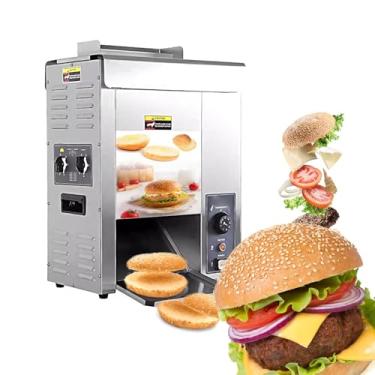 Imagem de Kolice Máquina de hambúrguer comercial totalmente automática, corrente elétrica tipo torrada/pão, máquina de aquecimento para assar, temperatura ajustável, espessura ajustável