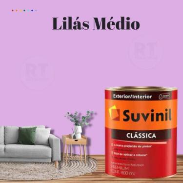 Imagem de Tinta Para Parede Roxo Suvinil Clássica Premium Antimofo 800ml, LILÁS 