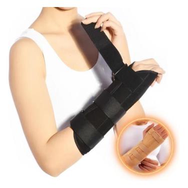 Imagem de Munhequeira Órtese Imobilizador Longo Punho Esquerdo Preto G - Ideal P