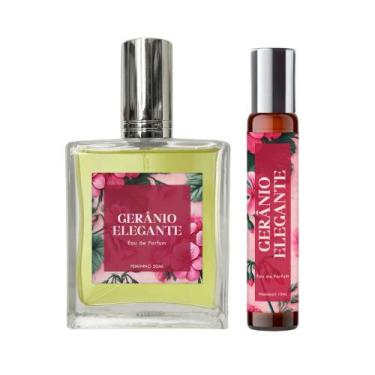 Imagem de Perfume Gerânio Elegante Feminino 50Ml + Spray 10Ml Natural - Essência