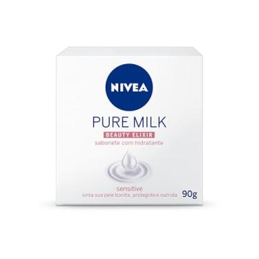 Imagem de NIVEA Sabonete em Barra Pure Milk Sensitive 90g - Fórmula com vitaminas e nutrientes do leite, proteção e nutrição, fragrância única, peles sensíveis