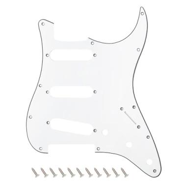 Imagem de Banworks 3 Ply Strat SSS Pickguard Placa de arranhão para guitarra elétrica de 11 furos para para-lama EUA/Mexicano estilo moderno Stratocaster ST JT/HB-01 branco