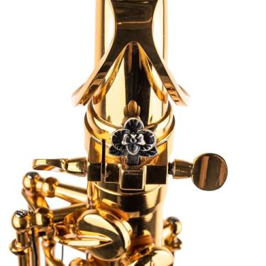 Imagem de Amplificador de tom de saxofone – Melhora a clareza e o controle de vibração – Acessório de saxofone (Bronze, estilo flor)