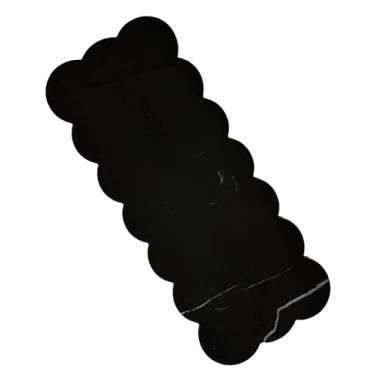 Imagem de Bandeja recortada de mármore natural, tábua de servir de 30,5 x 12,7 cm, bandeja de mármore de pedra recortada para decoração de bancada de banheiro, tábua de cortar cozinha para exibição de queijo