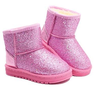 Imagem de Botas quentes de inverno para meninas com glitter e lantejoulas brilhantes para uso ao ar livre botas de neve duráveis antiderrapantes sapatos para uso ao ar livre para bebês e crianças pequenas, Lantejoulas, 11 Little Kid