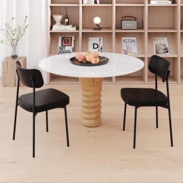 Imagem de Conjunto 4 Cadeiras de Jantar Mynna com Estrutura Preta - Metalig