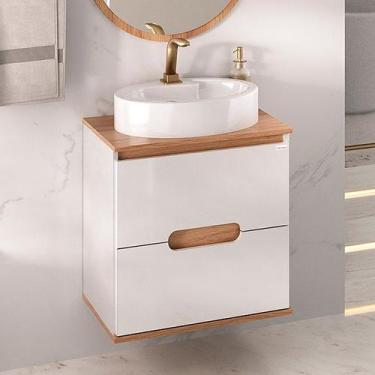 Imagem de Gabinete Beatriz 60 Suspenso - Fabribam Branco/Catedral, Branco/Catedr