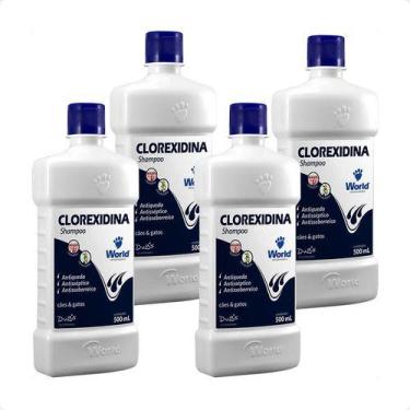 Imagem de 4 Shampoo Clorexidina Dugs Cães Seborreia Anti Queda 500ml - World