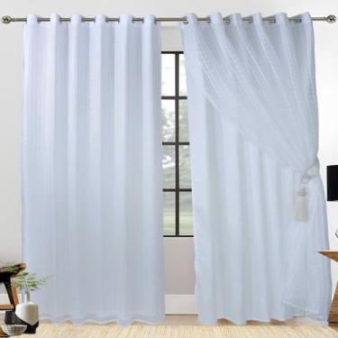 Imagem de Cortina Jade Para Sala e Quarto 3,00 x 2,60m Microfibra Com Voil/Voal 