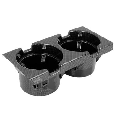 Imagem de X AUTOHAUX Suporte de copo para console central de carro 51168217953 padrão de fibra de carbono para BMW E46 1999-2005