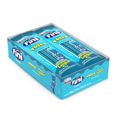 Imagem de Mini Balas de Gelatina Tubes Framboesa Pinta Língua Fini com 12 Unidades