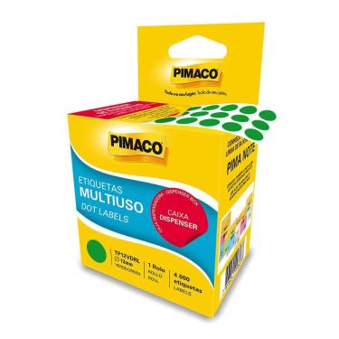 Imagem de Etiqueta adesiva rolo com 4000 etiquetas Verde Pimaco