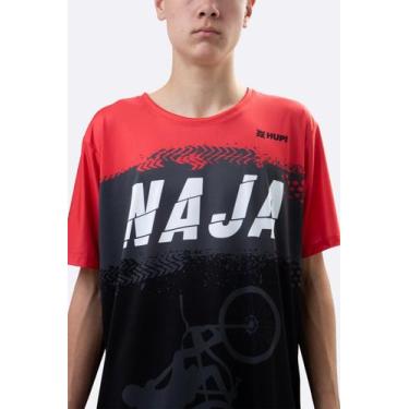 Imagem de Camiseta Masculina HUPI Bike Naja Preto/Vermelho, Preto, Vermelho, GG