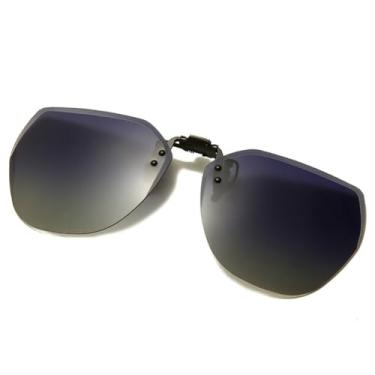 Imagem de Óculos de sol polarizados com clipe para homens e mulheres, óculos de sol dobráveis, fotocrômicos, óculos de direção, espelhados, visão noturna, óculos de pesca, azul degradê, largura total: 134