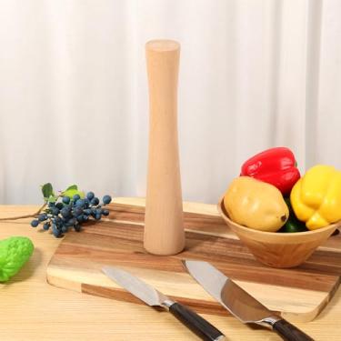 Imagem de Calcador de fermentação vegetal, calcador de chucrute de repolho de madeira para embalar alimentos fermentados, calcadeira prática de fermentação em pote de pedreiro para chucrute Kimchi e amaciamento