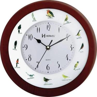 Imagem de Relógio de Parede Canto de Pássaros Brasileiros Ipê Herweg 6370, único