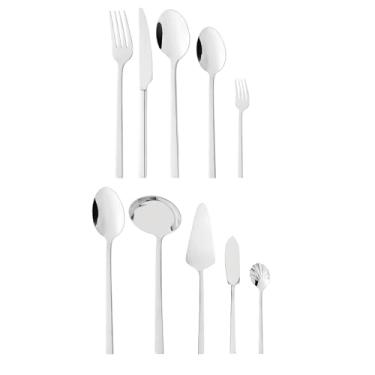 Imagem de WOLFF - Faqueiro 25 Peças Firenze Aço Inox - Serve 4 Pessoas Incluindo Utensílios para Servir - Jogos de Talheres - Mesa Posta - Utensílios de Cozinha, Enxoval, Casamento, Decoração