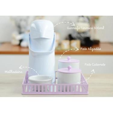 Imagem de Kit Higiene Porcelana Bebê Maternidade K212 Lilas Quarto Decorado - Ci