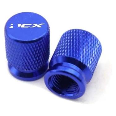 Imagem de Acessórios de motocicleta Tampa da haste da válvula de ar da válvula do pneu compatível com PCX125 PCX150 PCX160 PCX 125 150 160 (azul)