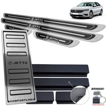 Imagem de Descanso + Soleira Volkswagen Jetta Comfortline Inox Preto