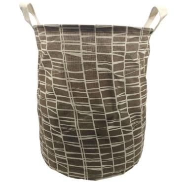 Imagem de Cesto Organizador Multiuso Tecido Brinquedos Roupa - Marrom